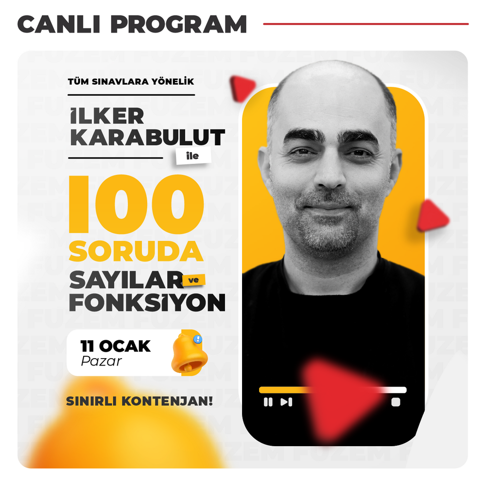 İlker Karabulut ile 100 Soruda Sayılar ve Fonksiyon | Canlı Program