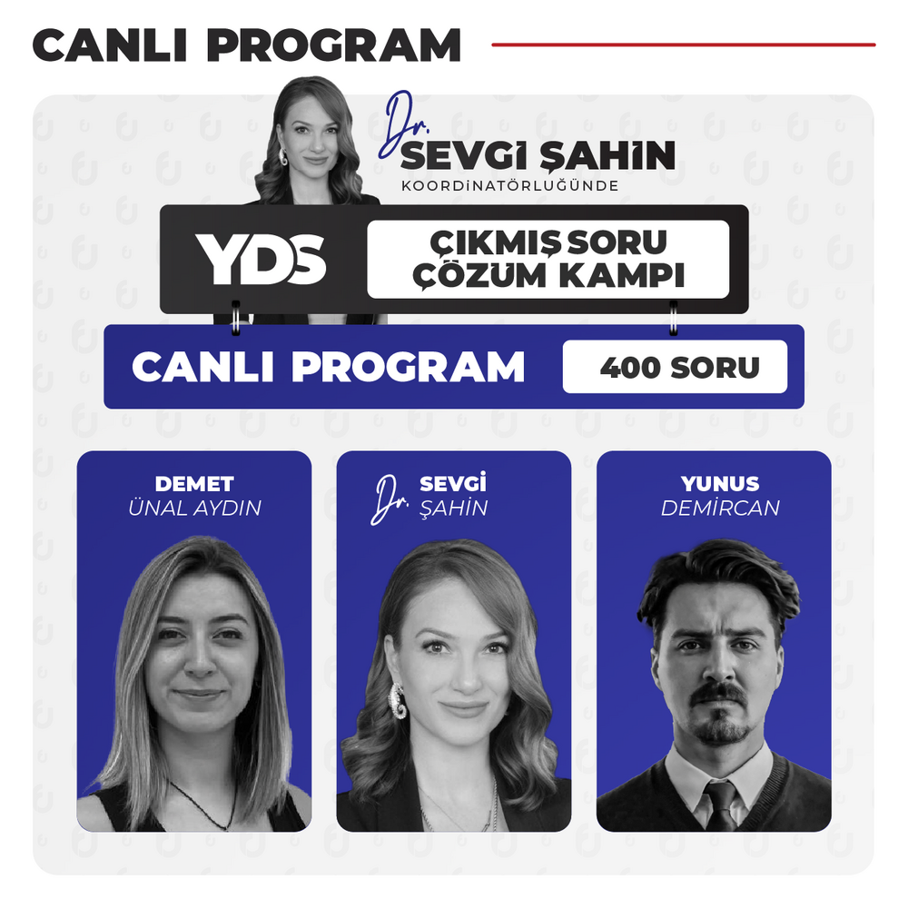 İngilizce Yabancı Dil Sınavı YDS Çıkmış Sorular 5 Deneme | Canlı Program