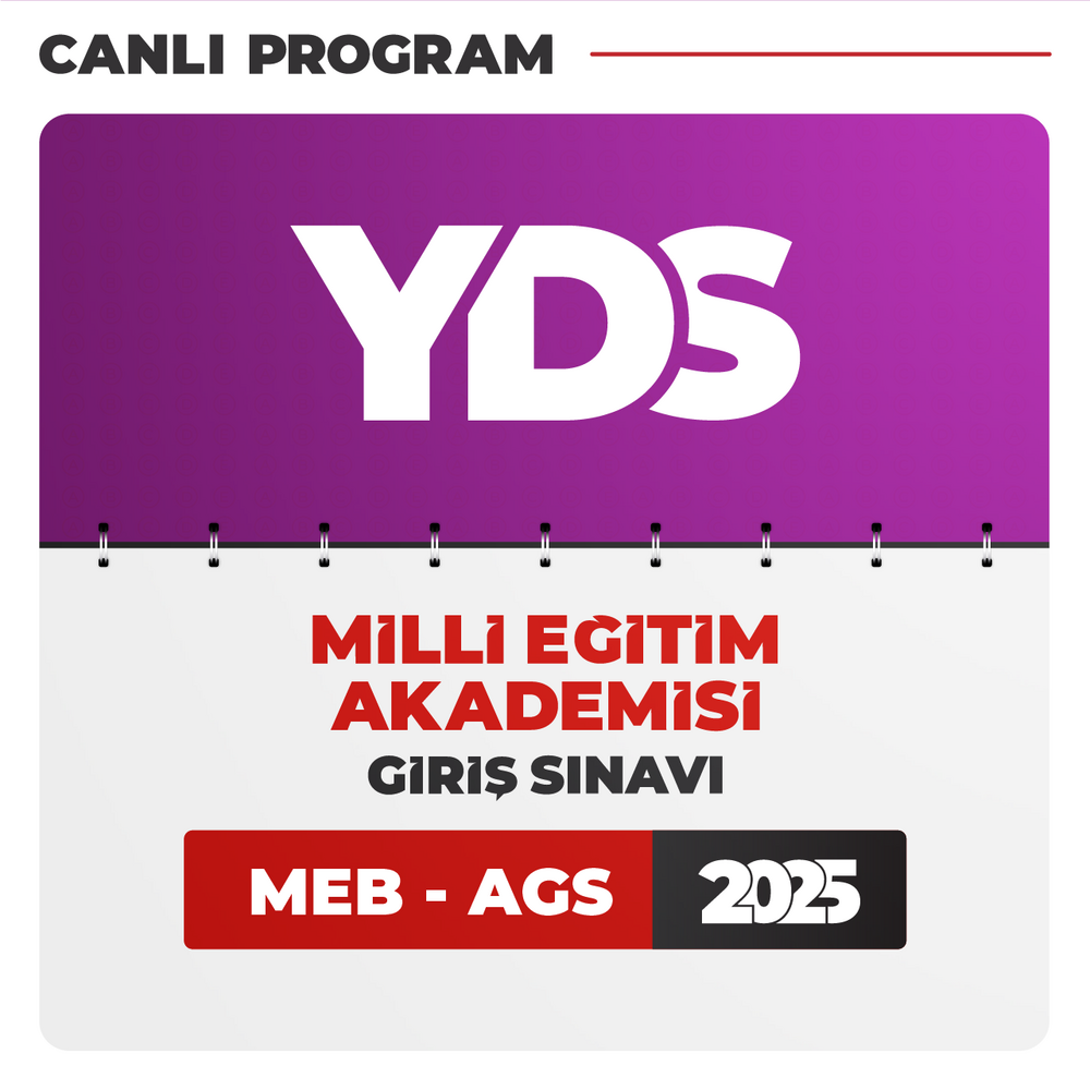 İngilizce YDS 2025 + AGS 2025 | Canlı Program