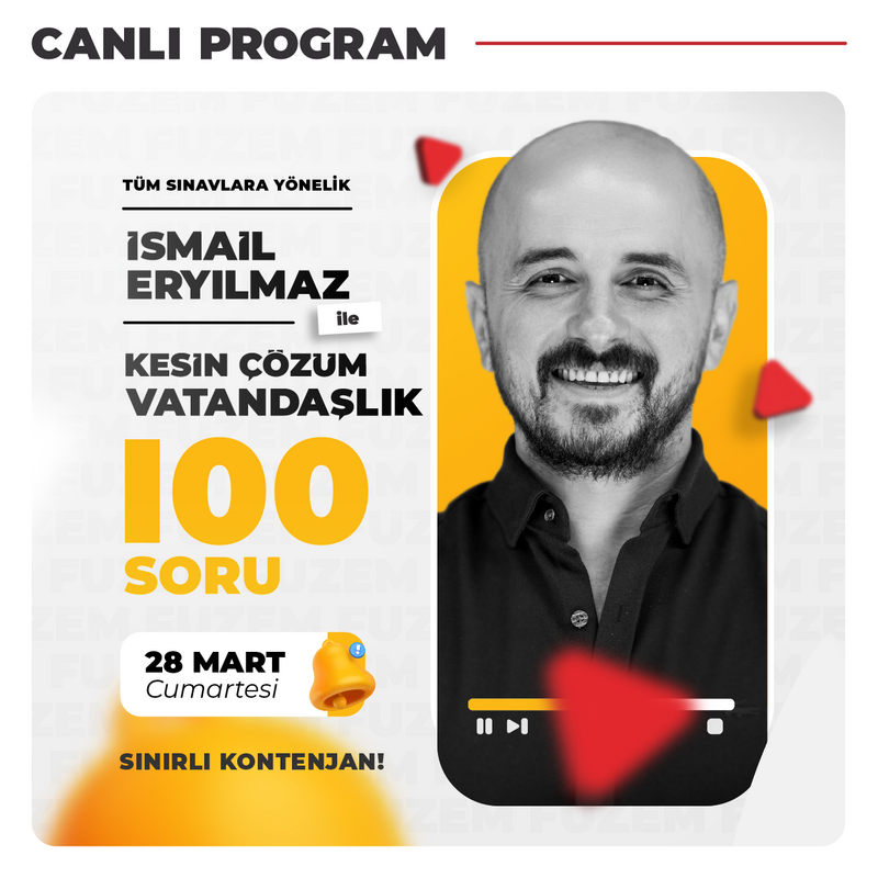 Farklı KPSS - İsmail Eryılmaz ile Kesin Çözüm Vatandaşlık 100 Soru | Canlı Program
