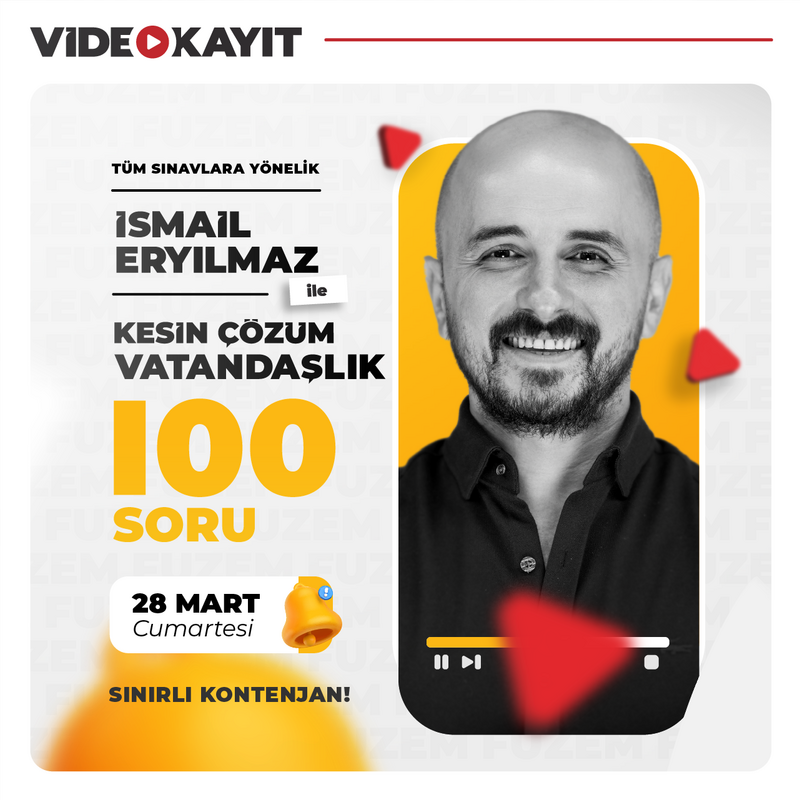 Farklı KPSS - İsmail Eryılmaz ile Kesin Çözüm Vatandaşlık 100 Soru | Video Kayıt