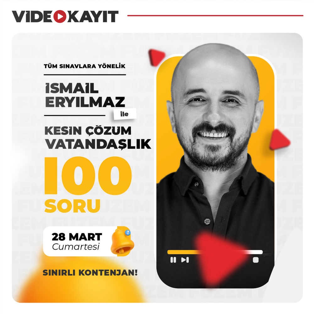 İsmail Eryılmaz ile Kesin Çözüm Vatandaşlık 100 Soru | Video Kayıt