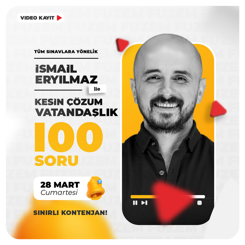 Farklı KPSS - İsmail Eryılmaz ile Kesin Çözüm Vatandaşlık 100 Soru | Video Kayıt