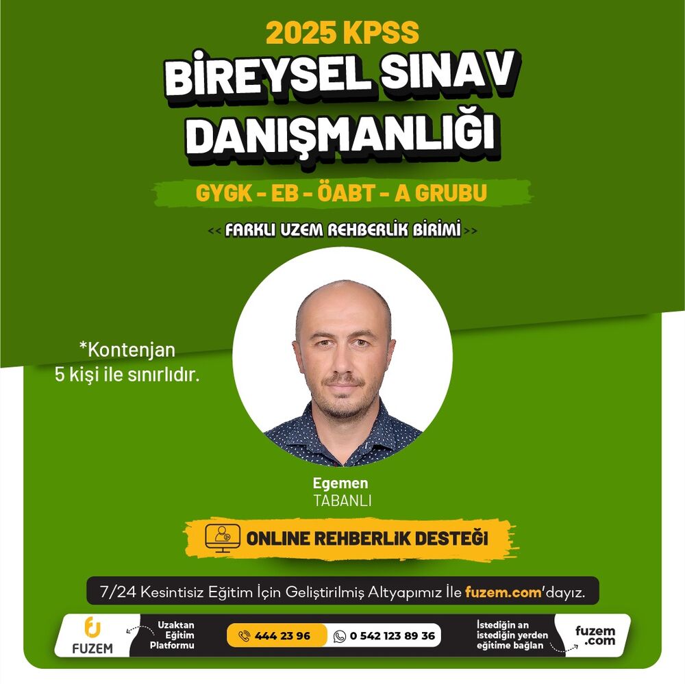 KPSS 2025 Bireysel Sınav Danışmanlığı | Egemen TABANLI
