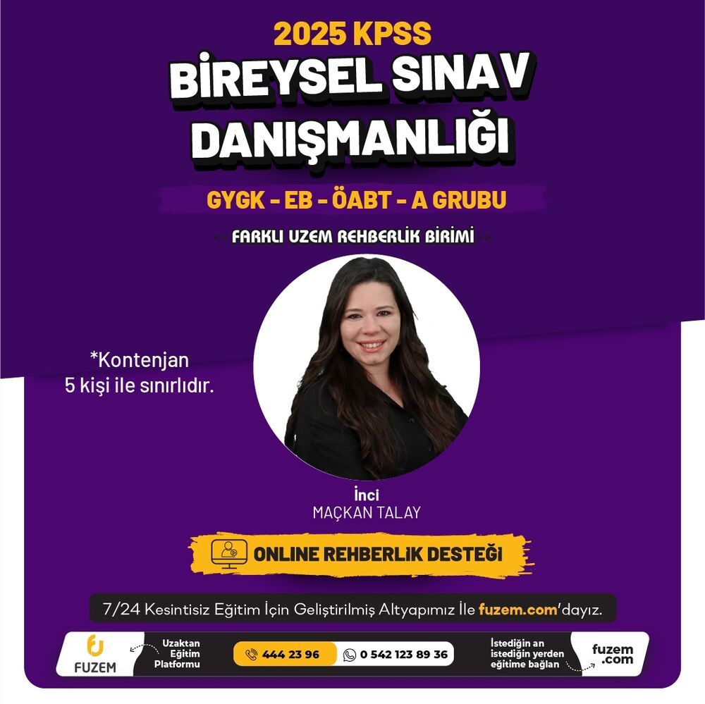 KPSS 2025 Bireysel Sınav Danışmanlığı | İnci MAÇKAN TALAY 
