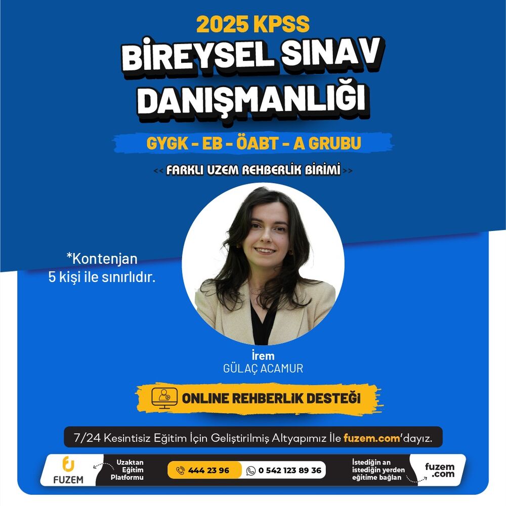 KPSS 2025 Bireysel Sınav Danışmanlığı | İrem GÜLAÇ ACAMUR