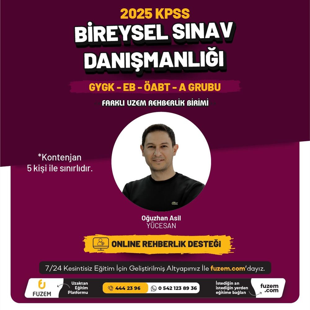 KPSS 2025 Bireysel Sınav Danışmanlığı | Oğuzhan Asil YÜCESAN