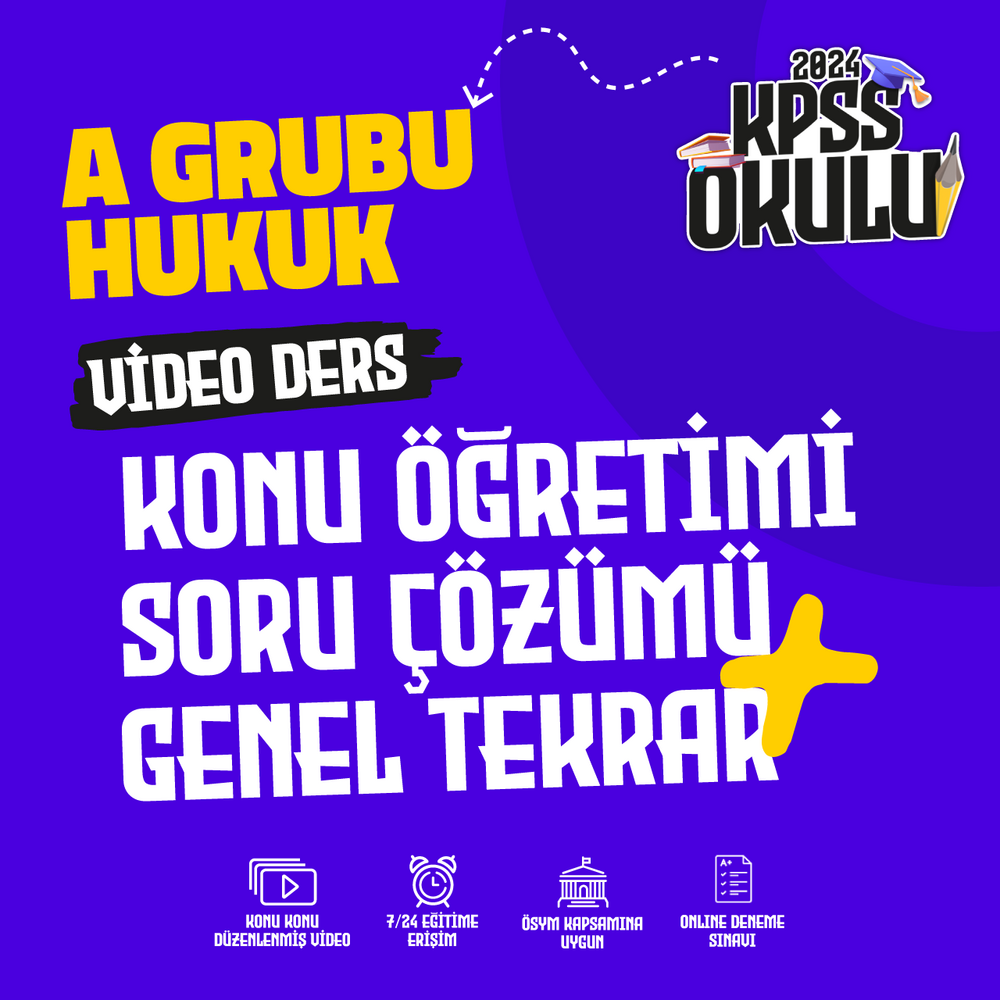 KPSS A Grubu Hukuk 2024 Video Ders (GYGK 2024 Video Ders Hediye)