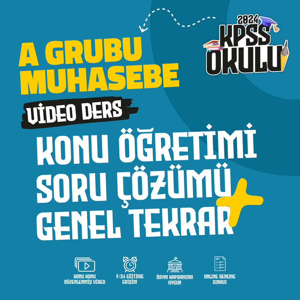 KPSS A Grubu Muhasebe 2024 Video Ders (GYGK 2024 Video Ders Hediye)