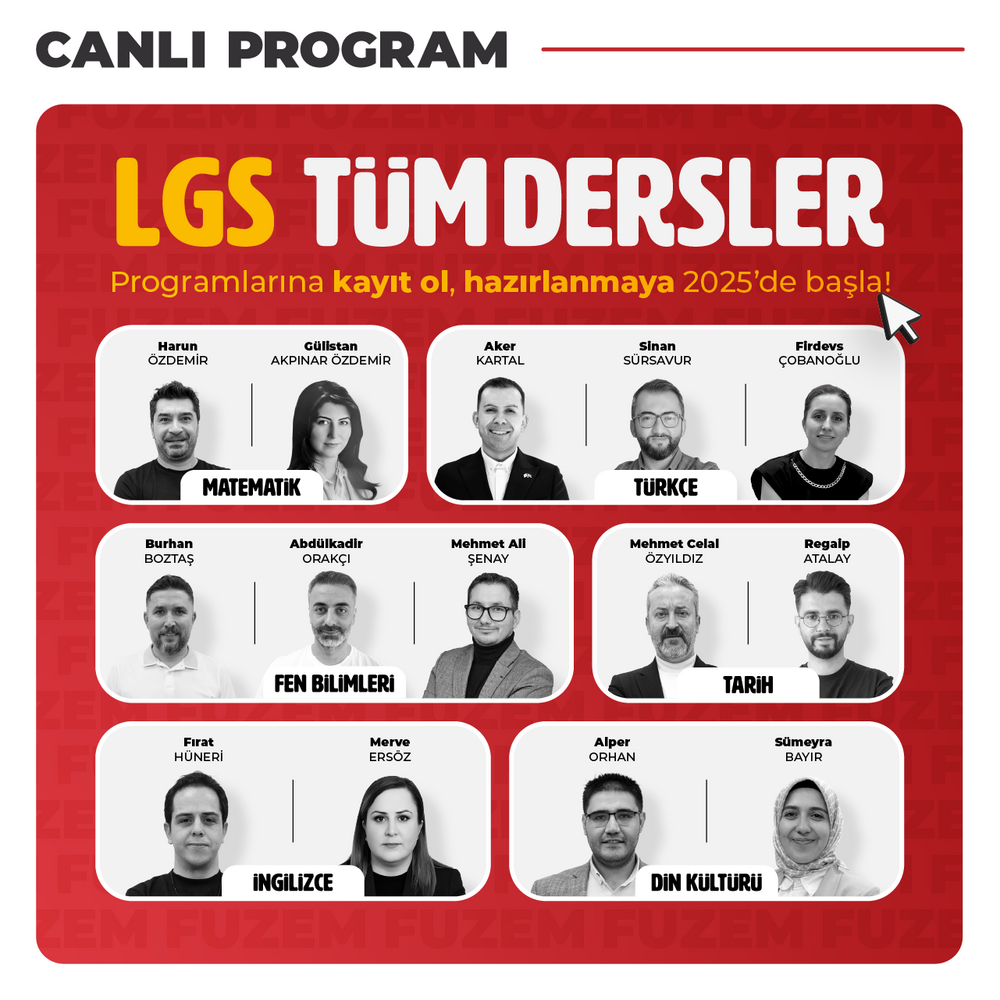 LGS Liselere Giriş Sınavı 2026 | Canlı Program