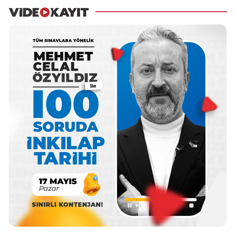 Farklı KPSS - Mehmet Celal ÖZYILDIZ ile 100 Soruda İnkılap Tarihi | Video Kayıt