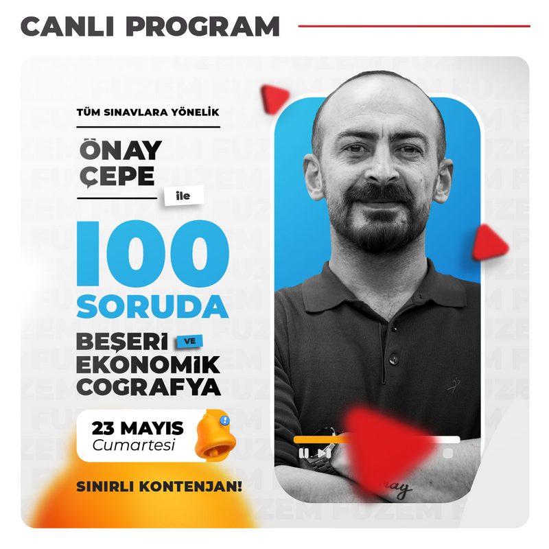 Farklı KPSS - Önay ÇEPE ile 100 Soruda Beşeri ve Ekonomik Coğrafya | Canlı Program
