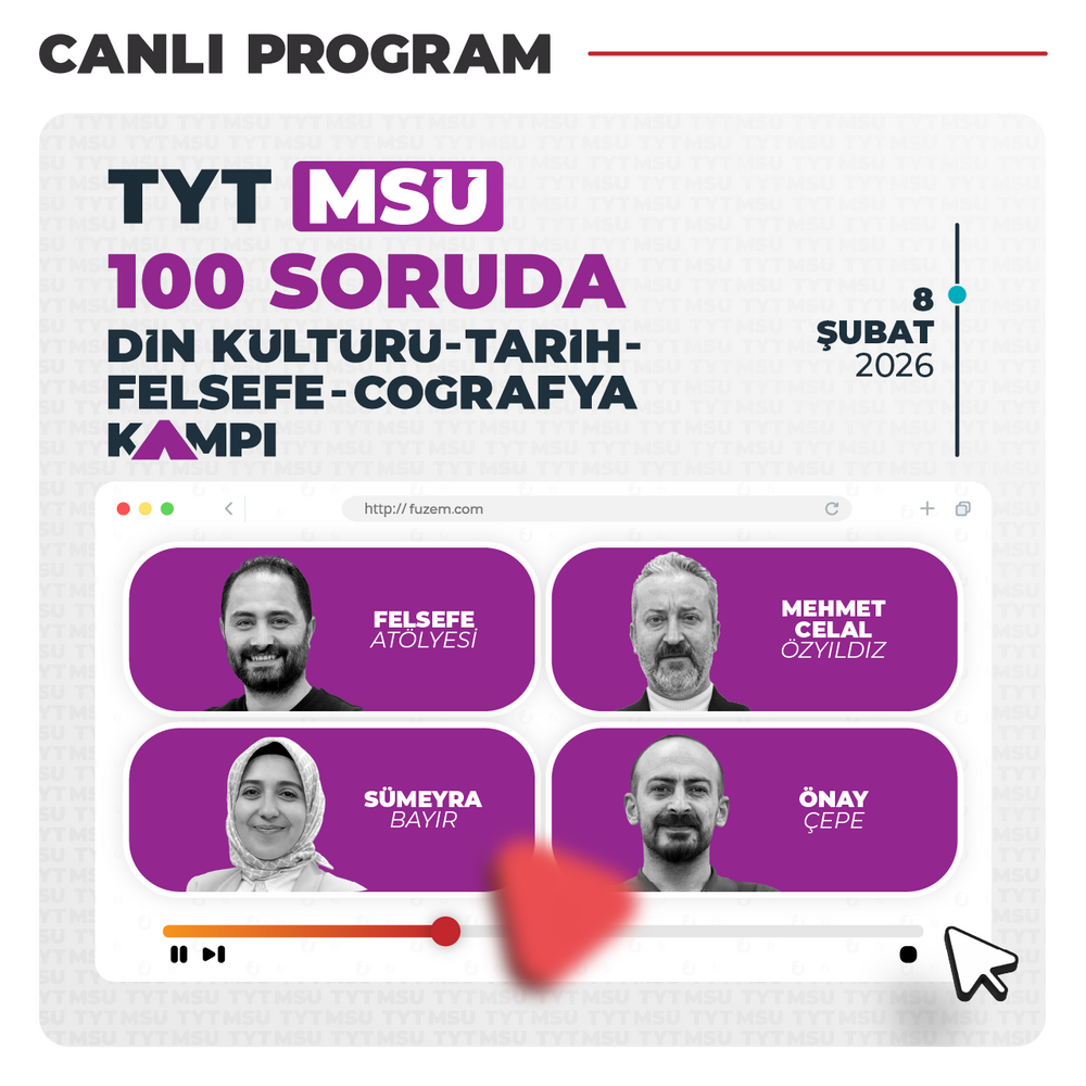 TYT-MSÜ 100 Soruda Din Kültürü-Tarih-Felsefe-Coğrafya Kampı | Canlı Program