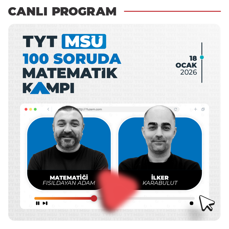 Farklı YKS - TYT-MSÜ 100 Soruda Matematik Kampı | Canlı Program