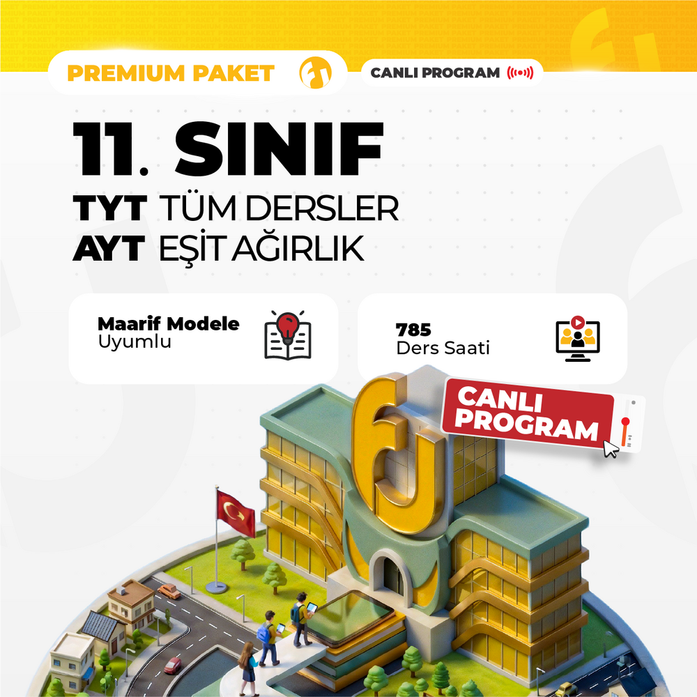 TYT Tüm Dersler + 11. Sınıf AYT Eşit Ağırlık 2027 Premium Paket | Canlı Program