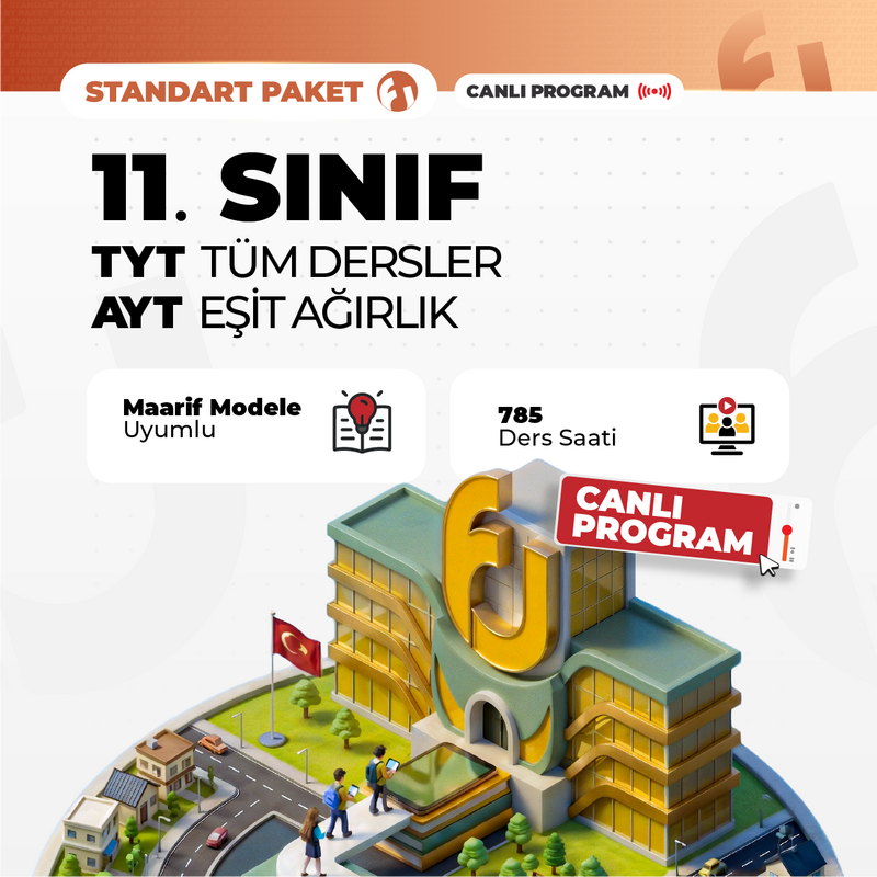 Farklı YKS - TYT Tüm Dersler + 11. Sınıf AYT Eşit Ağırlık 2027 Standart Paket | Canlı Program