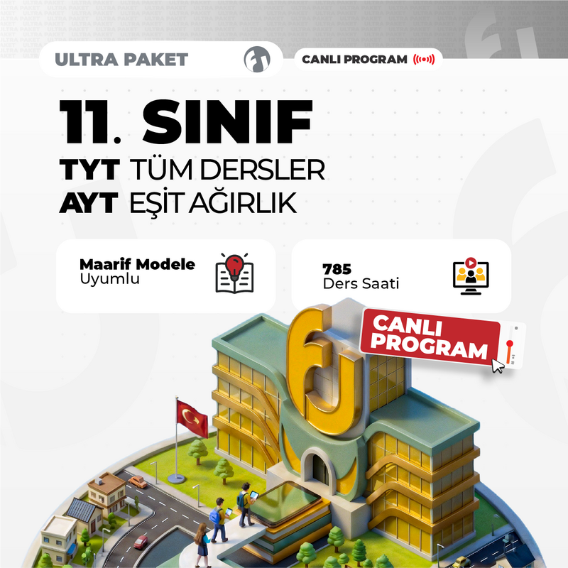 Farklı YKS - TYT Tüm Dersler + 11.Sınıf AYT Eşit Ağırlık 2027 Ultra Paket | Canlı Program
