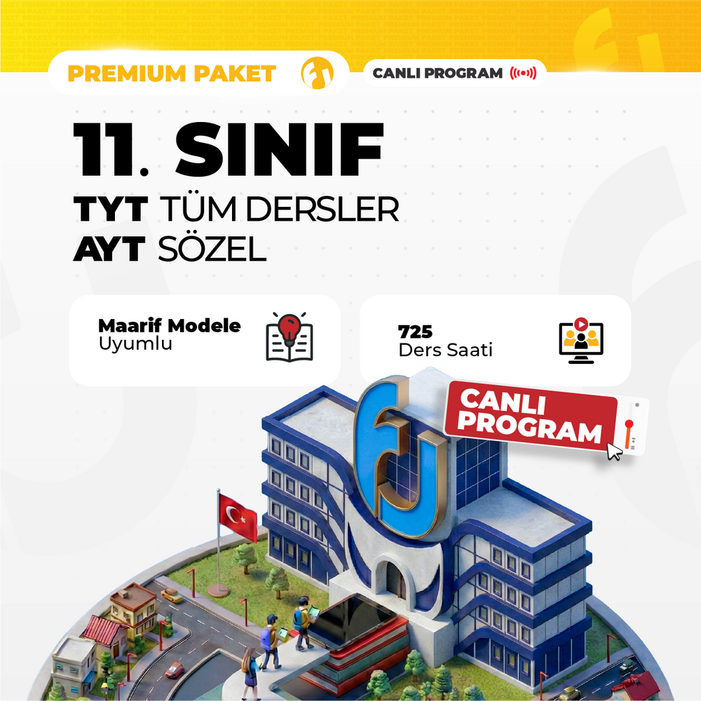 TYT Tüm Dersler + 11. Sınıf AYT Sözel 2027 Premium Paket | Canlı Program