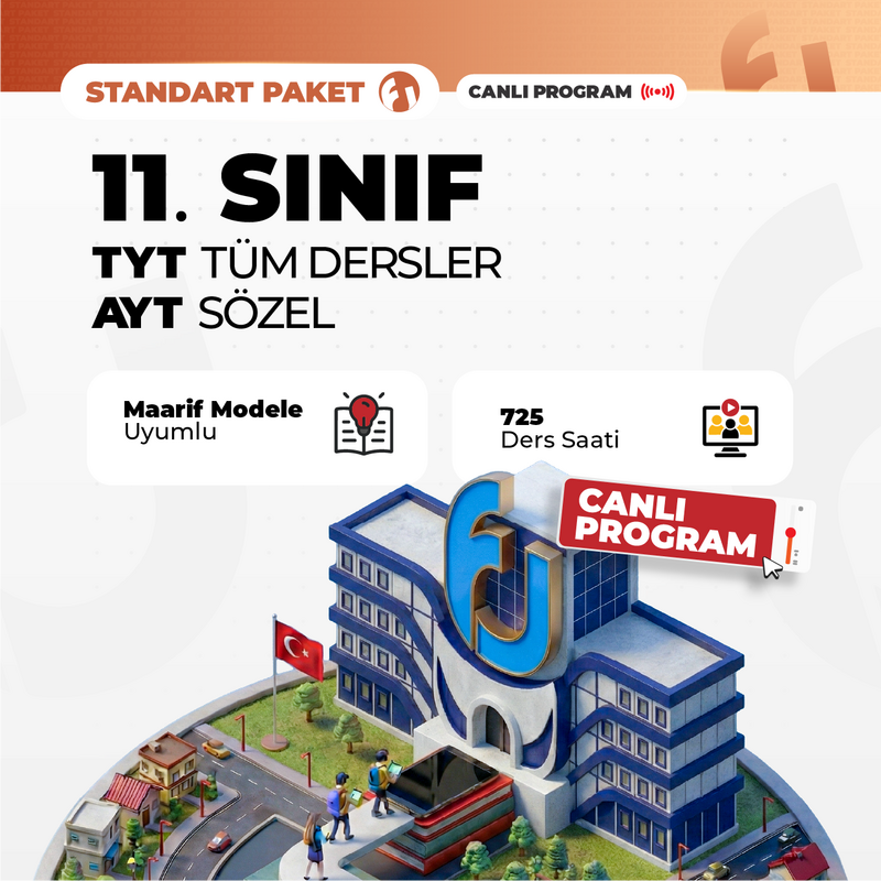 Farklı YKS - TYT Tüm Dersler + 11. Sınıf AYT Sözel 2027 Standart Paket | Canlı Program