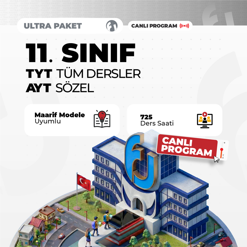 Farklı YKS - TYT Tüm Dersler + 11. Sınıf AYT Sözel 2027 Ultra Paket | Canlı Program