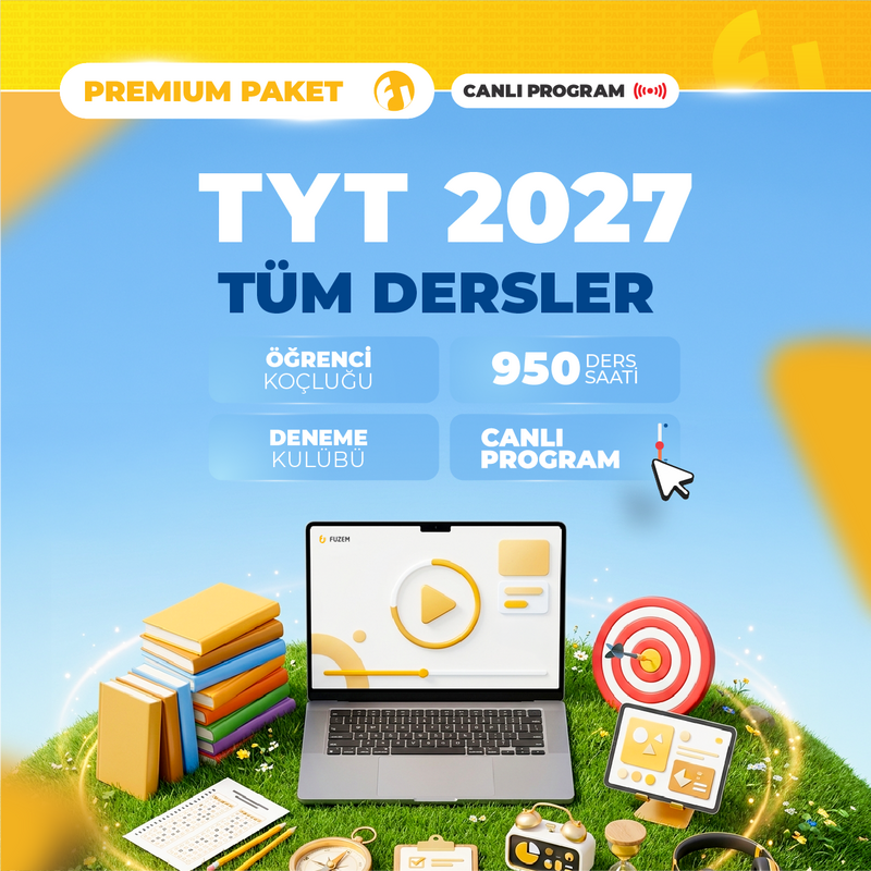 Farklı YKS - TYT Tüm Dersler 2027 Premium Paket | Canlı Program