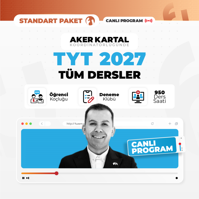 Farklı YKS - TYT Tüm Dersler 2027 Standart Paket | Canlı Program