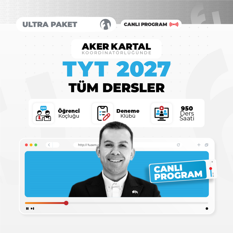 Farklı YKS - TYT Tüm Dersler 2027 Ultra Paket | Canlı Program