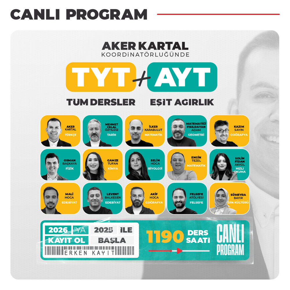 TYT Tüm Dersler + AYT Eşit Ağırlık 2026 | Canlı Program