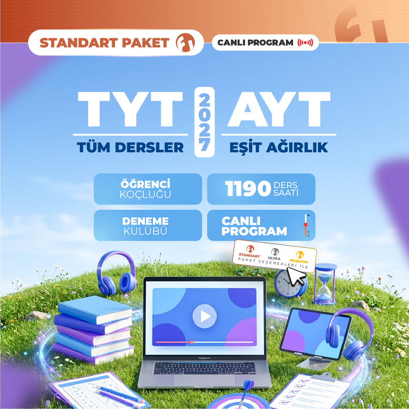 Farklı YKS - TYT Tüm Dersler + AYT Eşit Ağırlık 2027 Standart Paket | Canlı Program