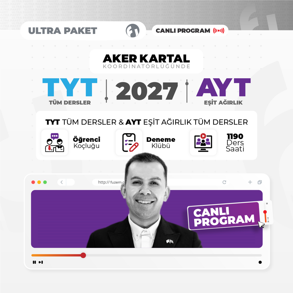 TYT Tüm Dersler + AYT Eşit Ağırlık 2027 Ultra Paket | Canlı Program