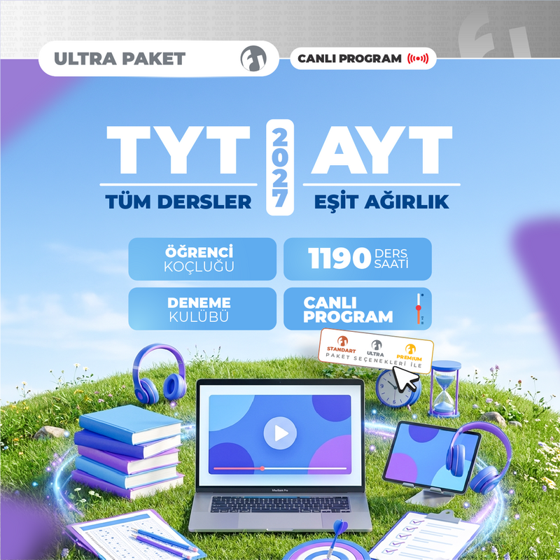 Farklı YKS - TYT Tüm Dersler + AYT Eşit Ağırlık 2027 Ultra Paket | Canlı Program