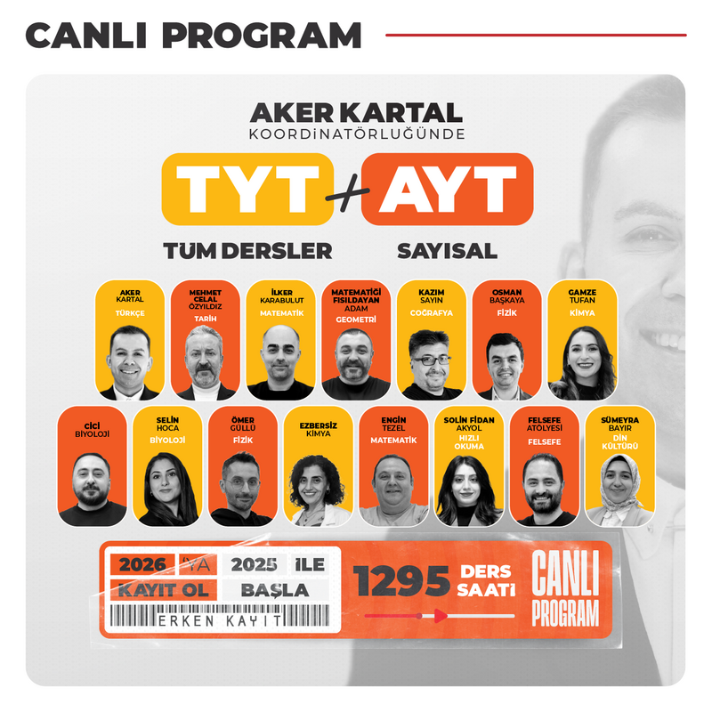 TYT Tüm Dersler + AYT Sayısal 2026 | Canlı Program - Thumbnail