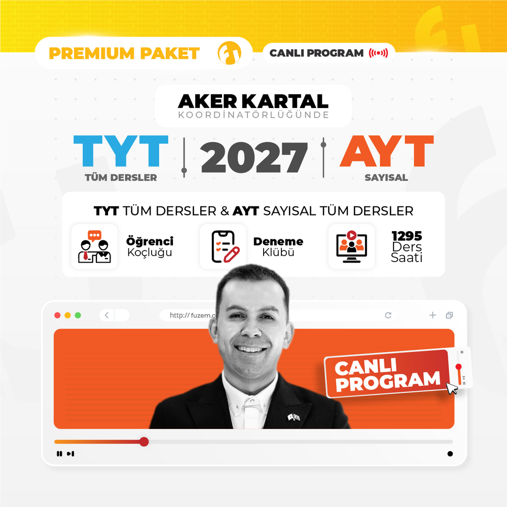 TYT Tüm Dersler + AYT Sayısal 2027 Premium Paket | Canlı Program