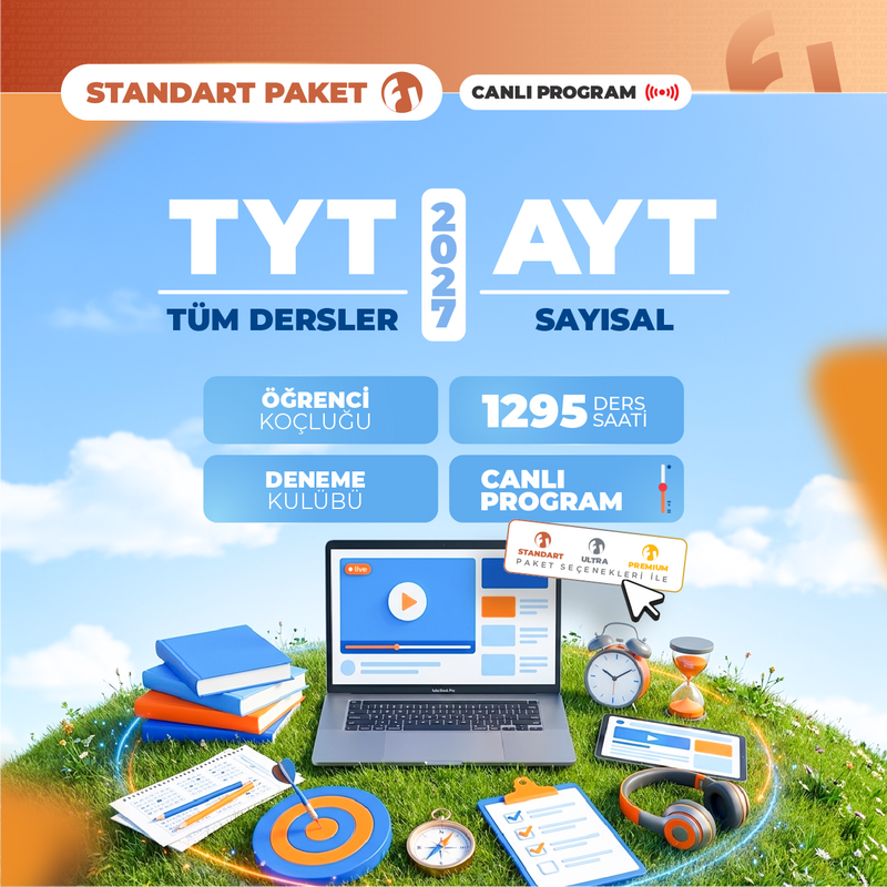 Farklı YKS - TYT Tüm Dersler + AYT Sayısal 2027 Standart Paket | Canlı Program