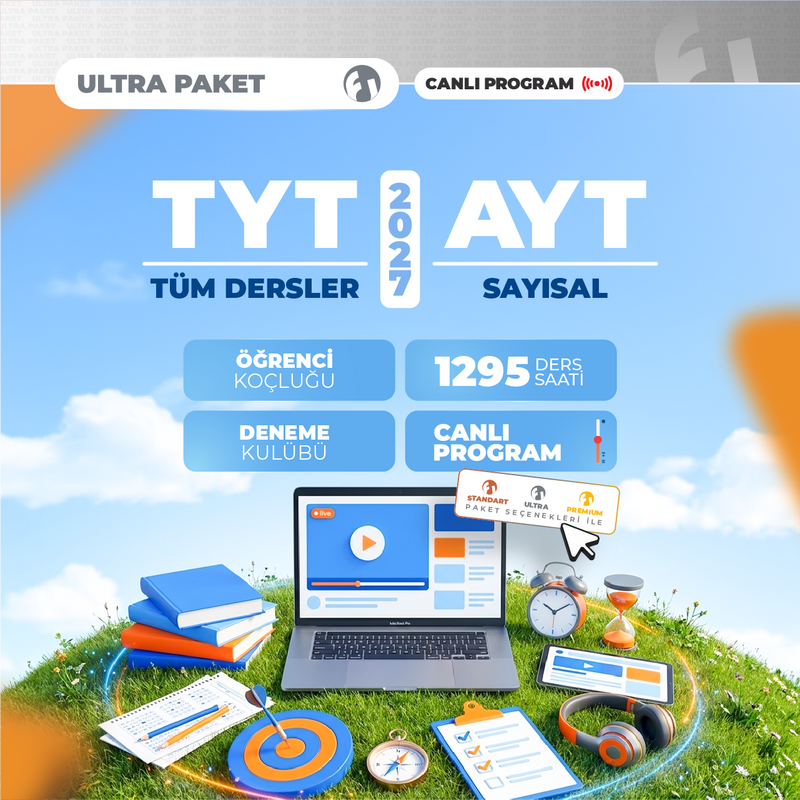 Farklı YKS - TYT Tüm Dersler + AYT Sayısal 2027 Ultra Paket | Canlı Program