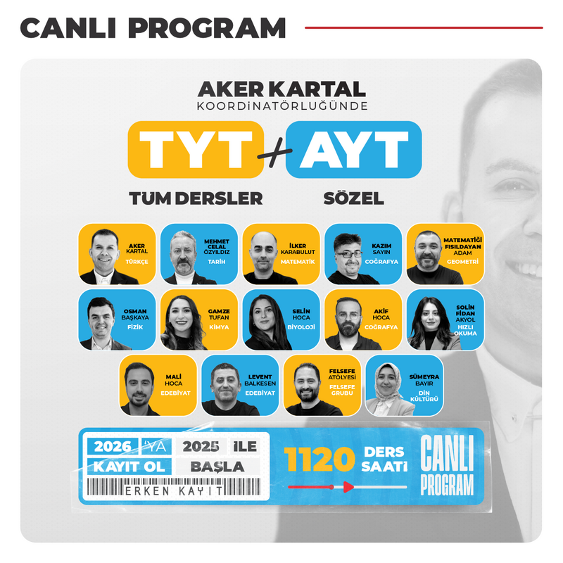 Farklı YKS - TYT Tüm Dersler + AYT Sözel 2026 | Canlı Program