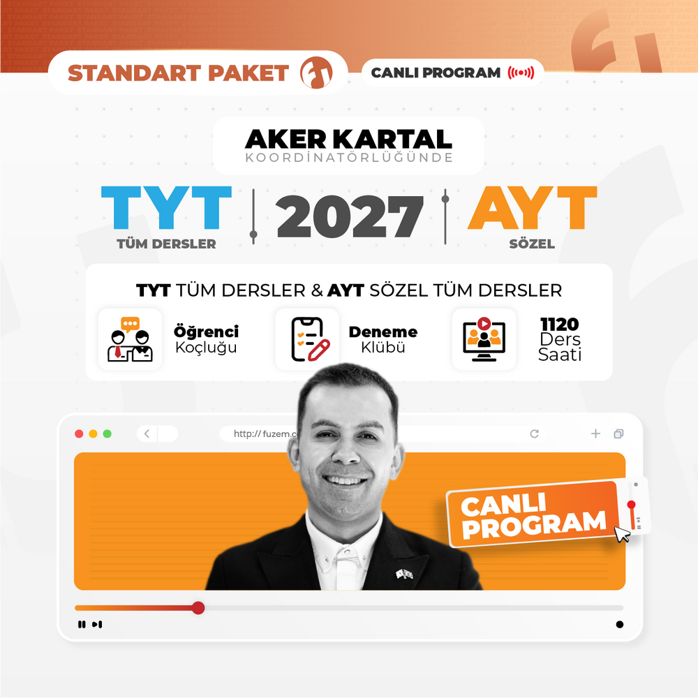 TYT Tüm Dersler + AYT Sözel 2027 Standart Paket | Canlı Program