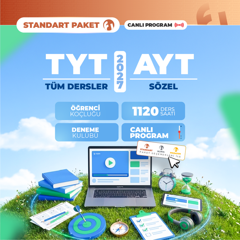 Farklı YKS - TYT Tüm Dersler + AYT Sözel 2027 Standart Paket | Canlı Program