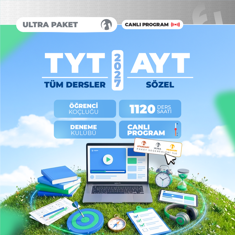 Farklı YKS - TYT Tüm Dersler + AYT Sözel 2027 Ultra Paket | Canlı Program