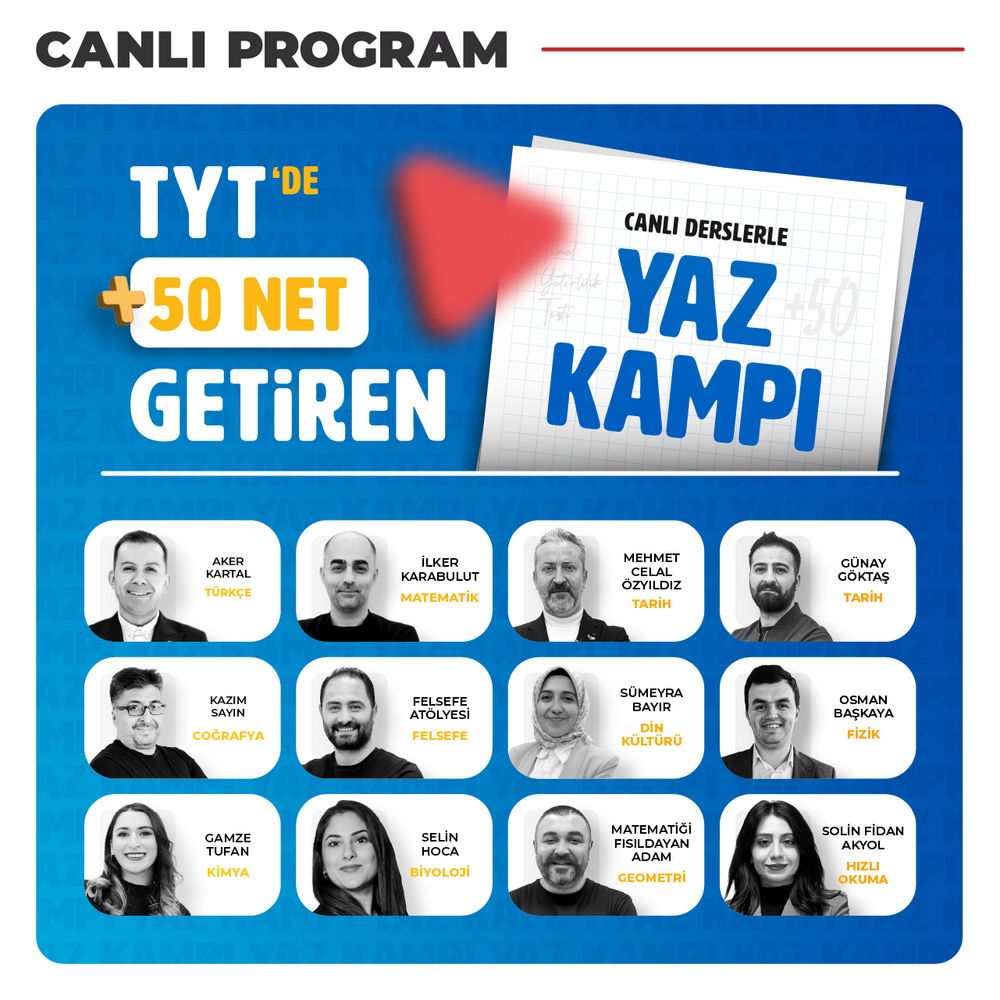 TYT Yaz Kampı 2026 | Canlı Program