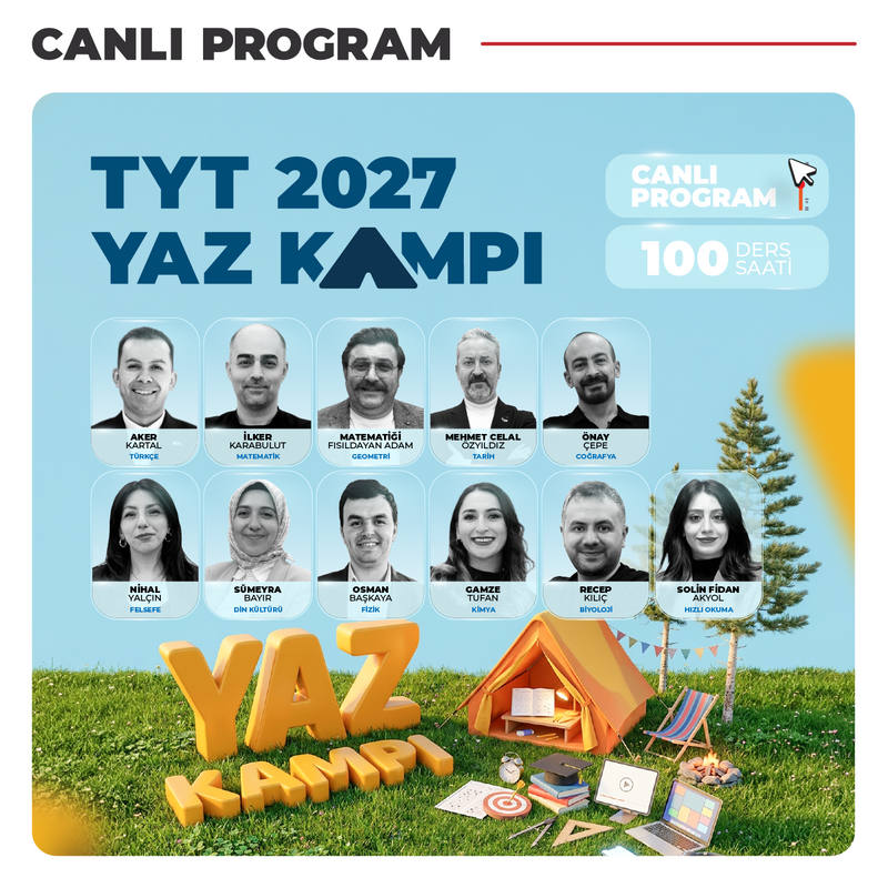 Farklı YKS - TYT Yaz Kampı 2027 | Canlı Program