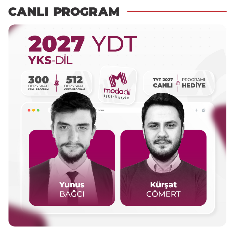 Farklı YKS - Yabancı Dil Testi YDT (YKS Dil) 2027 + TYT 2027 | Canlı Program