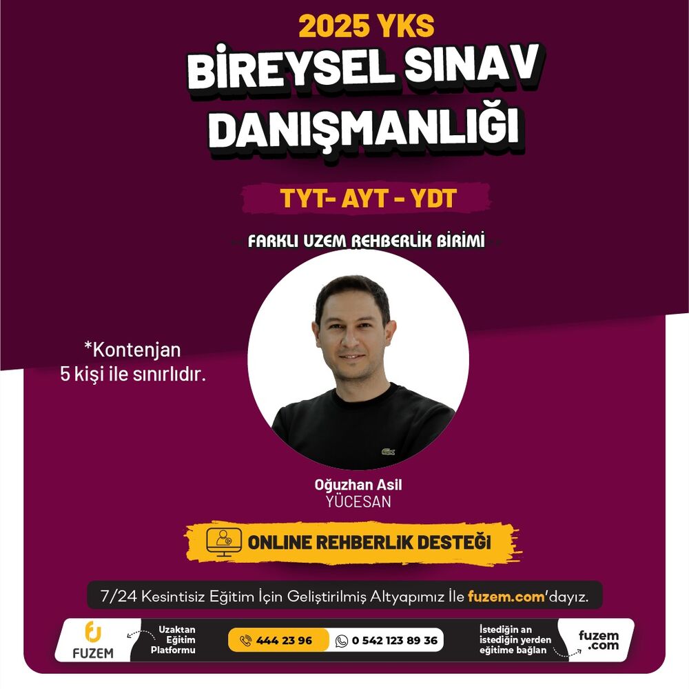 YKS 2025 Bireysel Sınav Danışmanlığı | Oğuzhan Asil YÜCESAN