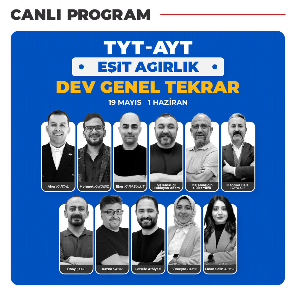 YKS Eşit Ağırlık DEV Genel Tekrar 2025 | Canlı Program