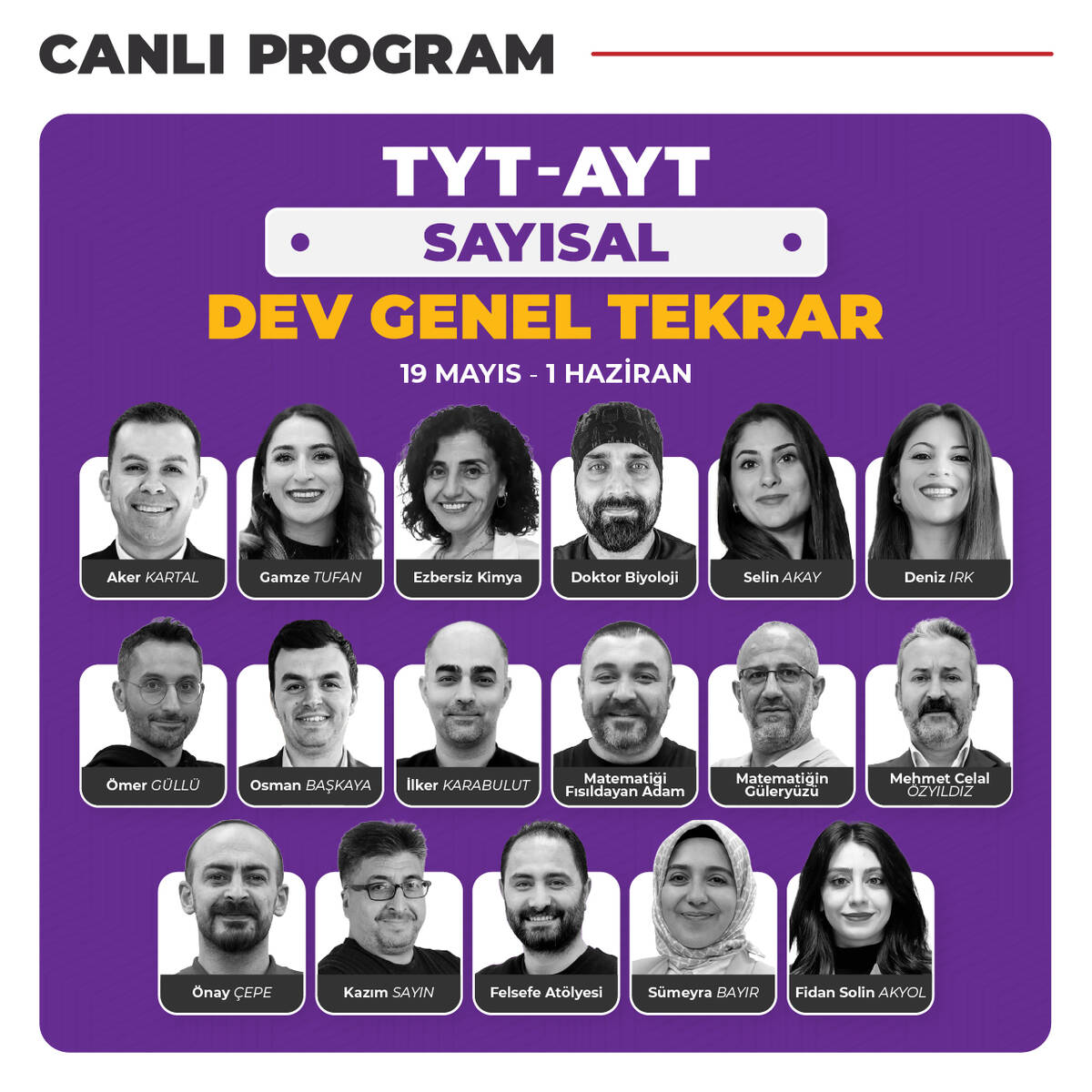 Yks Sayısal Dev Genel Tekrar 2025 | Canlı Program