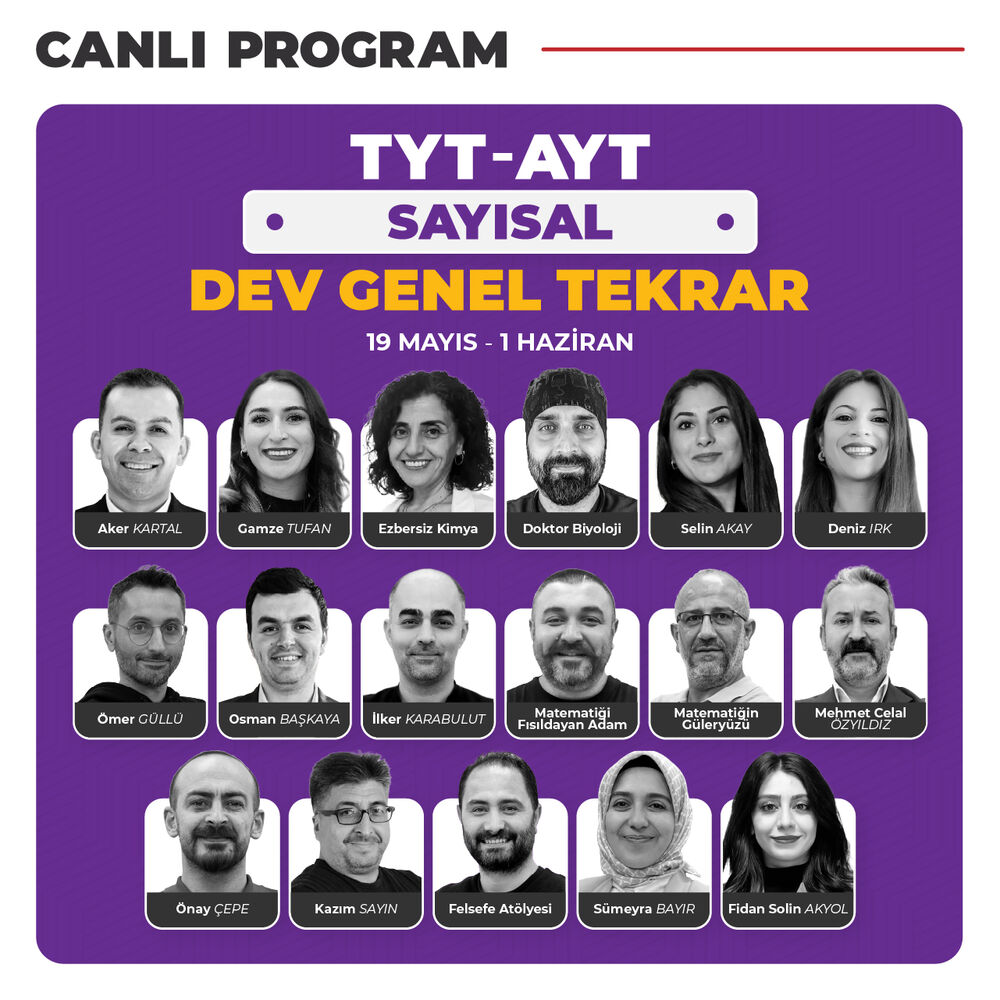 YKS Sayısal DEV Genel Tekrar 2025 | Canlı Program