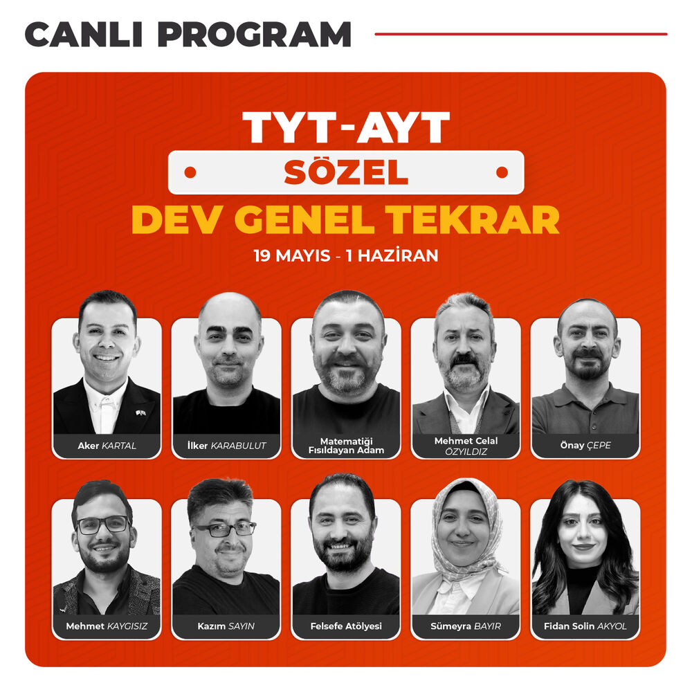 YKS Sözel DEV Genel Tekrar 2025 | Canlı Program